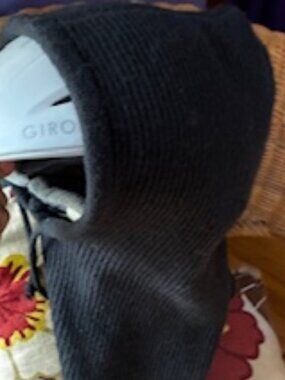 Slouchy Knit Warm Black Hoody, One Size